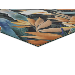 RICCI Alfombra vinílica de cocina dibujos con hojas en amarillo, varias medidas disponibles.