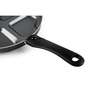 Padella 25,5 cm 4 scomparti a cuore Excelsa – Heart, Alluminio Nero