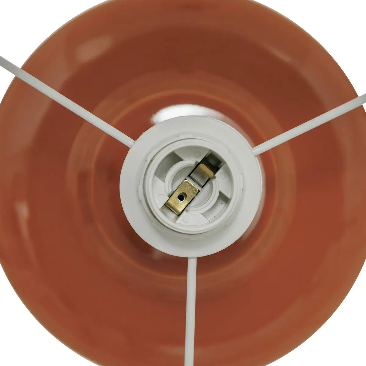 Lampe à poser champignon secteur Vinus terracotta H45,5cm