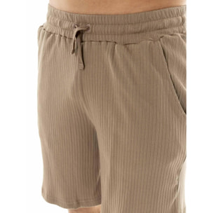Pantalón corto de canalé para hombre Leone Natural