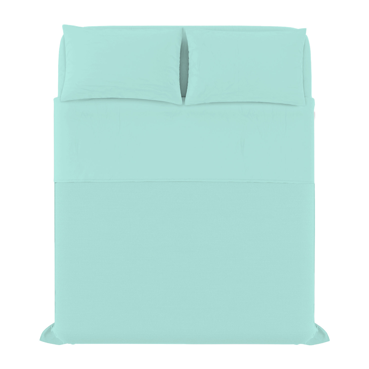 COMPLETO LETTO MAX COLOR, 100% Cotone, Made in Italy - ACQUA