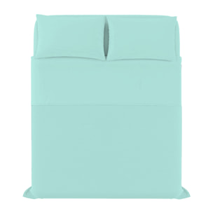 COMPLETO LETTO MAX COLOR, 100% Cotone, Made in Italy - ACQUA