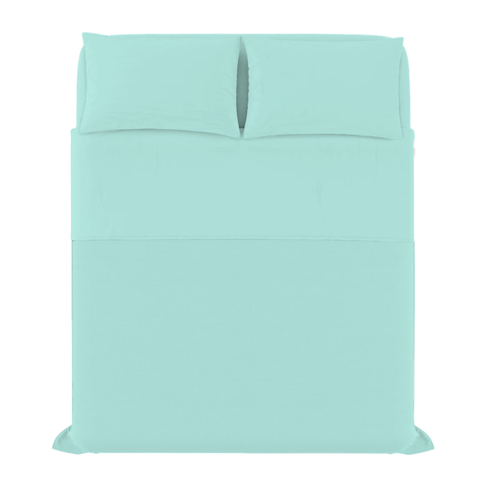 COMPLETO LETTO MAX COLOR, 100% Cotone, Made in Italy - ACQUA
