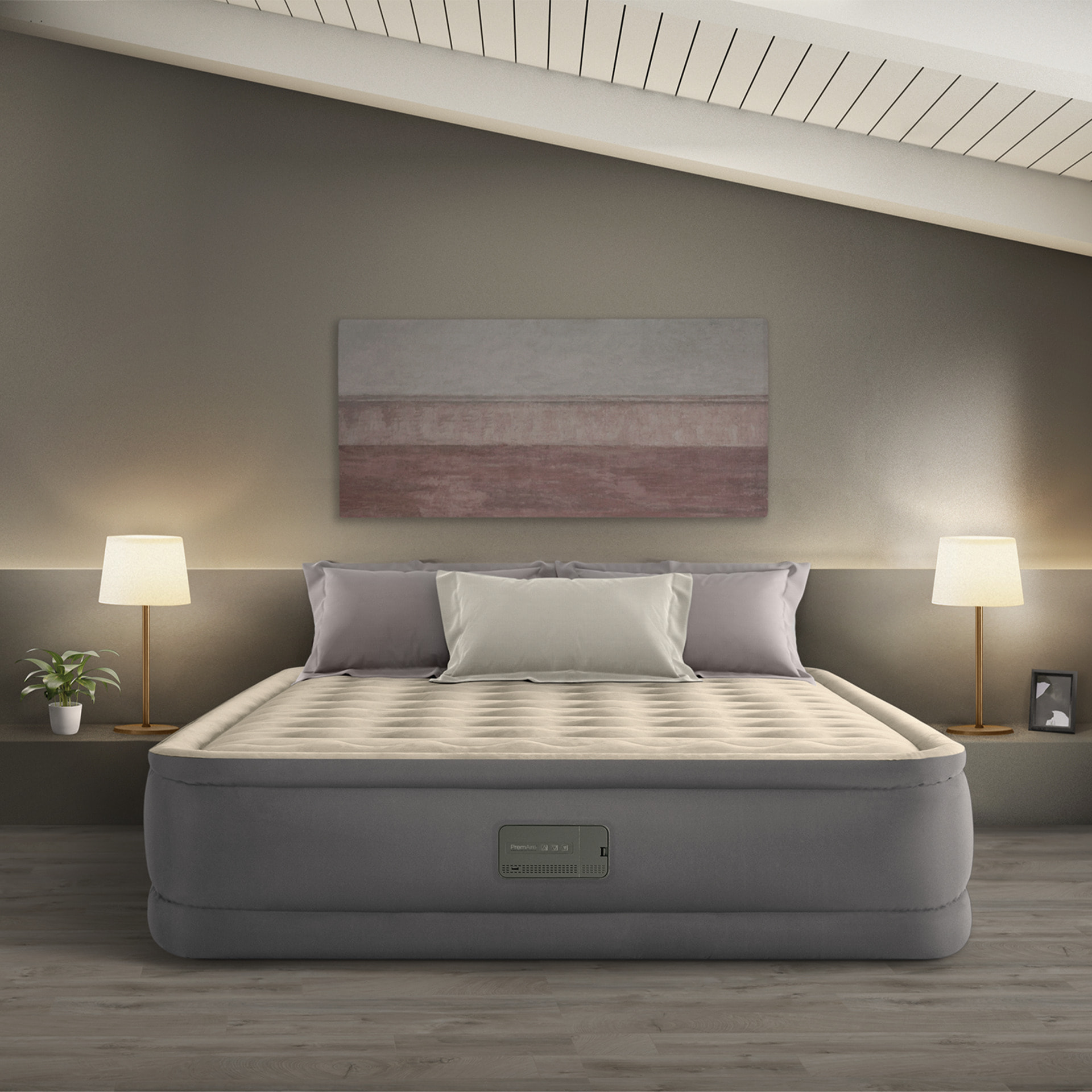 Intex Materasso Gonfiabile Dura-Beam PremAire II Matrimoniale con Pompa Elettrica e USB, 152x203x46 cm