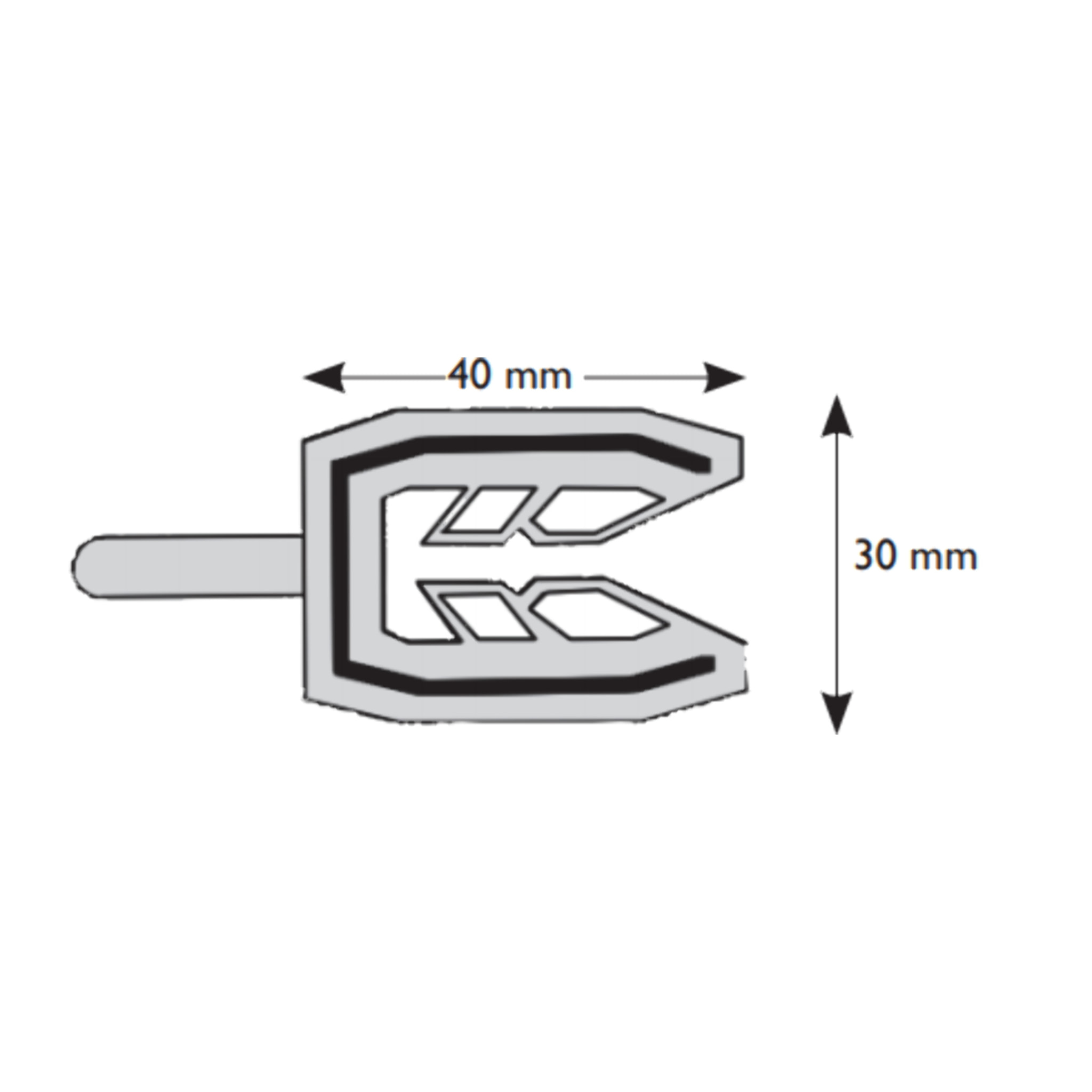 Cale fourchette 701 PRUNIER SAS - Neutre - 30x40 mm pour vis de Ø7 mm - Boite 1000 - SCJP701