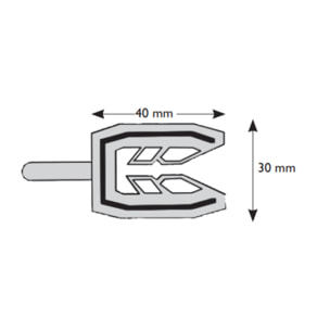 Cale fourchette 701 PRUNIER SAS - Neutre - 30x40 mm pour vis de Ø7 mm - Boite 1000 - SCJP701