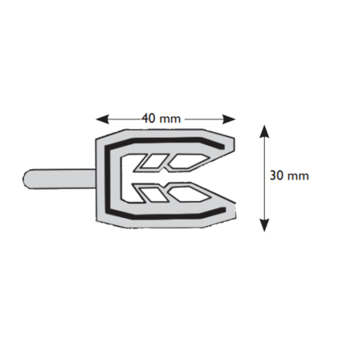 Cale fourchette 701 PRUNIER SAS - Neutre - 30x40 mm pour vis de Ø7 mm - Boite 1000 - SCJP701
