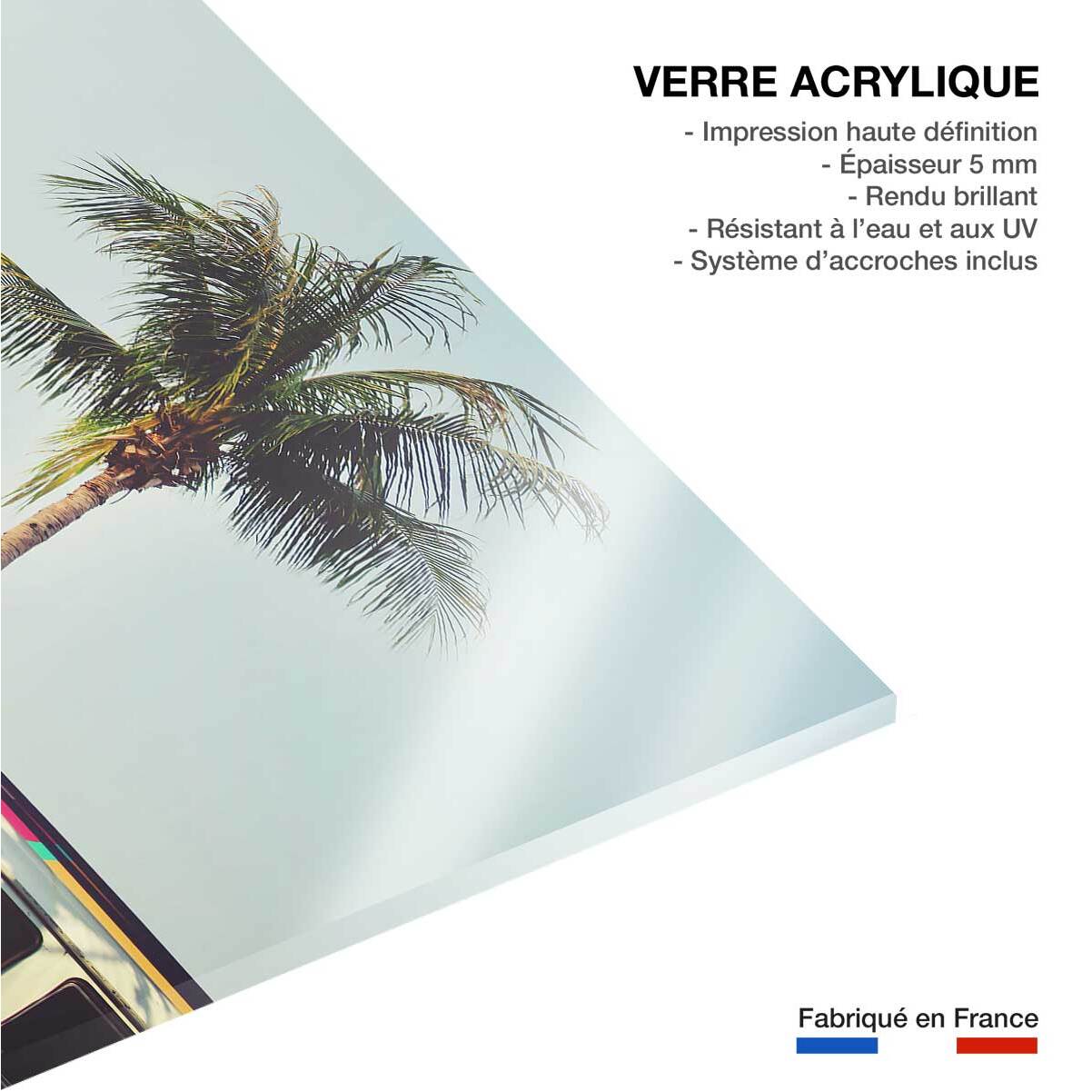 Tableau mer combi bleu sur la plage  Tableau plexiglas