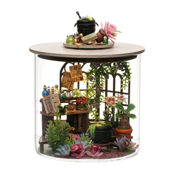 Colección Botellas de Ensueño, Jardín Mágico. Maqueta 3D realista con gran detalle y luces led.