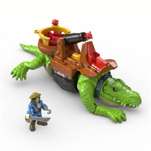 Imaginext Coccodrillo Gigante con Personaggio Capitan Uncino Lui Imaginext