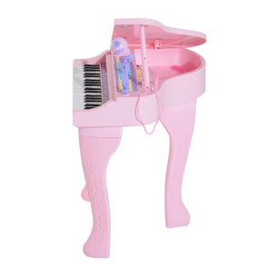 Piano à queue électronique 37 touches multifonctions avec micro haut parleur rose