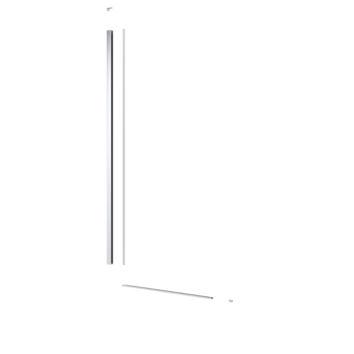 Paroi de douche à l'italienne 87x200 cm Walk-in, anti-calcaire, verre transparent (WI90-SET)