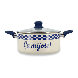 Faitout en aluminium recyclé et antiadhésif bleu - tout feux GINETTE