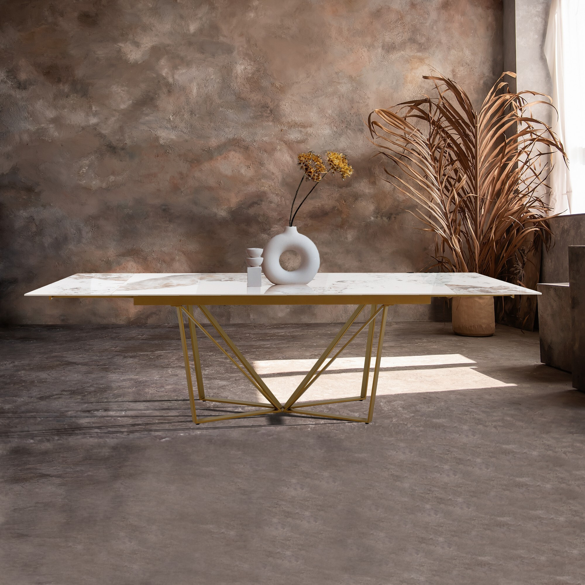 Tomasucci Table extensible SPINNE GOLD - ONICE MARBRE