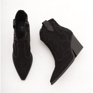 STIVALETTO TEXANO CON BORCHIE NERO