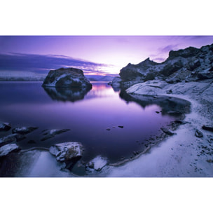 Tableau paysage d'hiver crepuscule sur glace  Tableau alu Dibond