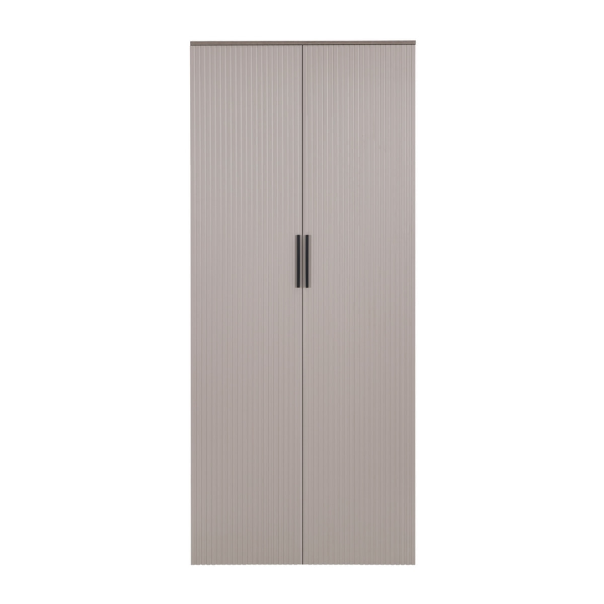 Armadio camera da letto a 2 ante tortora con maniglie nere 87x54x210 cm - Trama