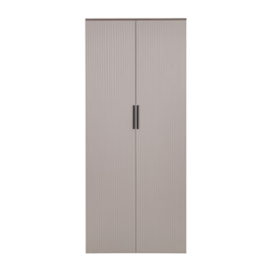 Armadio camera da letto a 2 ante tortora con maniglie nere 87x54x210 cm - Trama