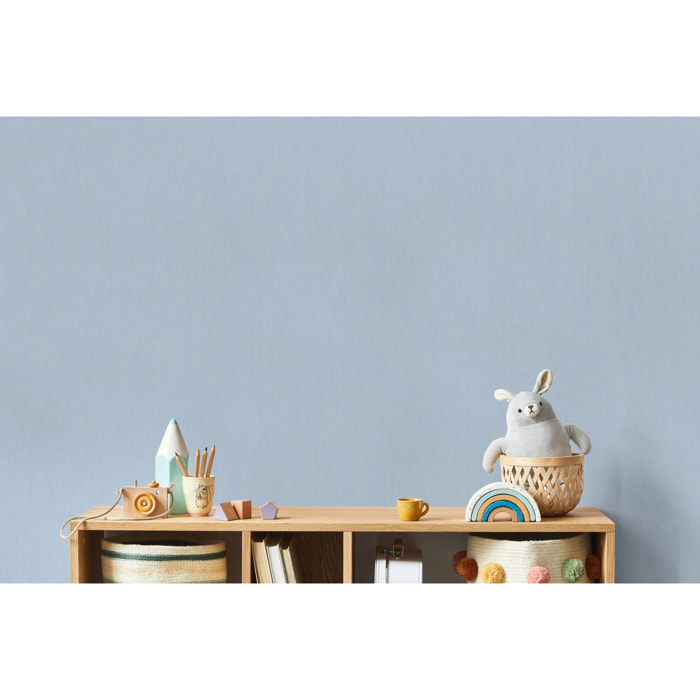 Papier peint enfant uni doux bleu azur ciel