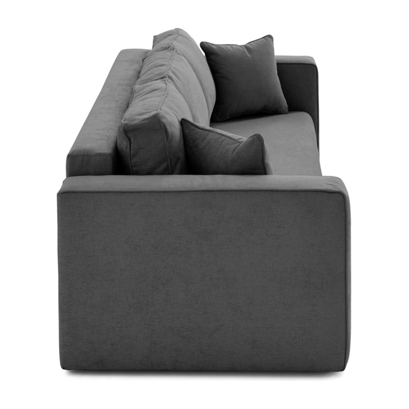 Topaze - canapé 3 places - convertible avec coffre - en tissu - Gris foncé