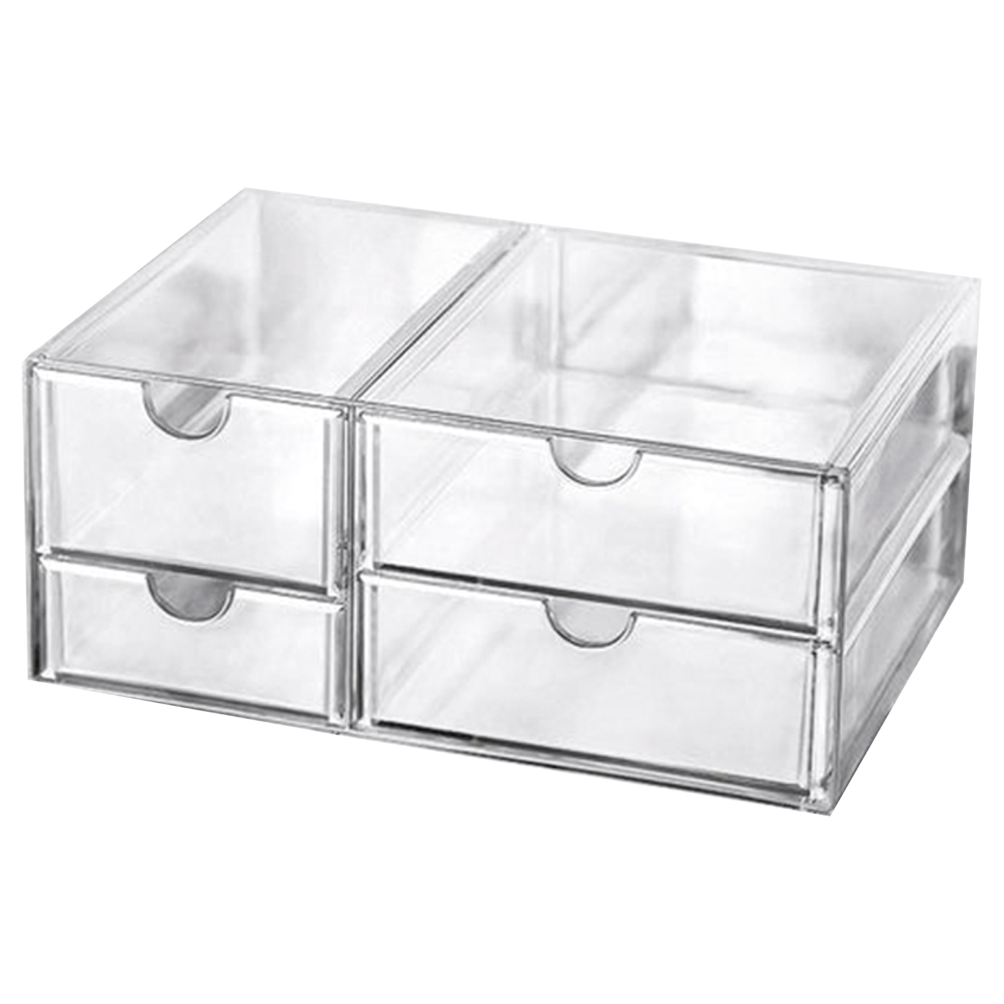 Caja de almacenamiento de escritorio transparente multifuncional con cajones
