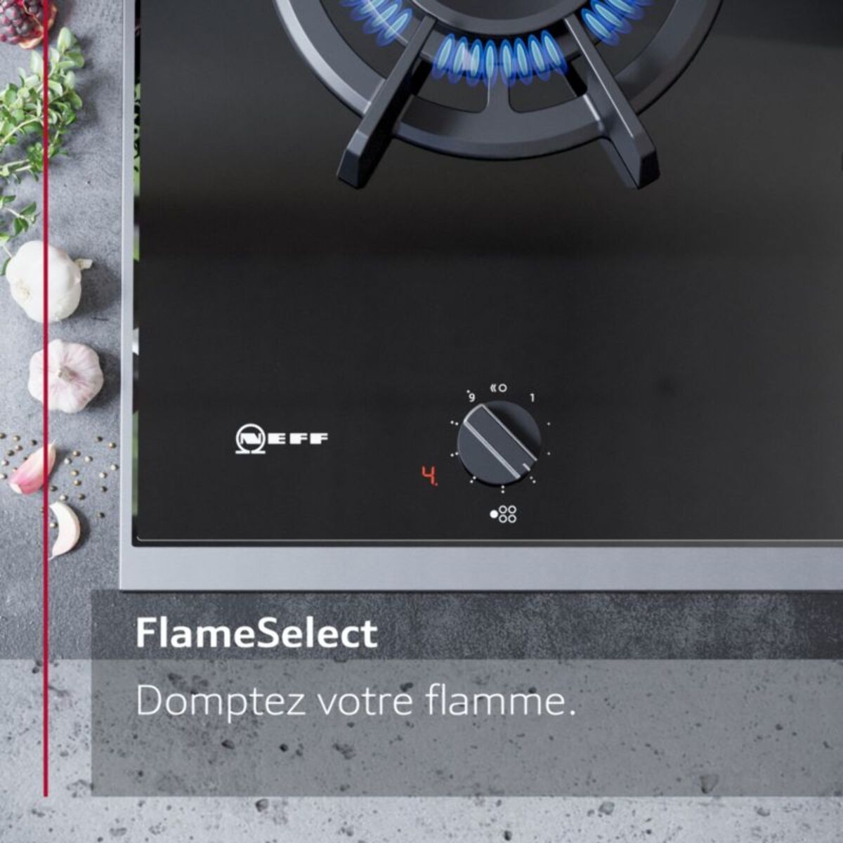 Plaque gaz NEFF T27PIQ4S0, N70, FlameSelect