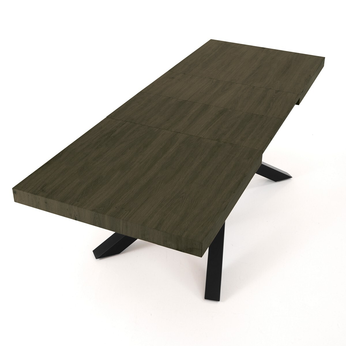 Table à manger extensible Tomasucci HELT 130, en MDF finition bois gris, 90 × 130 × 77 cm