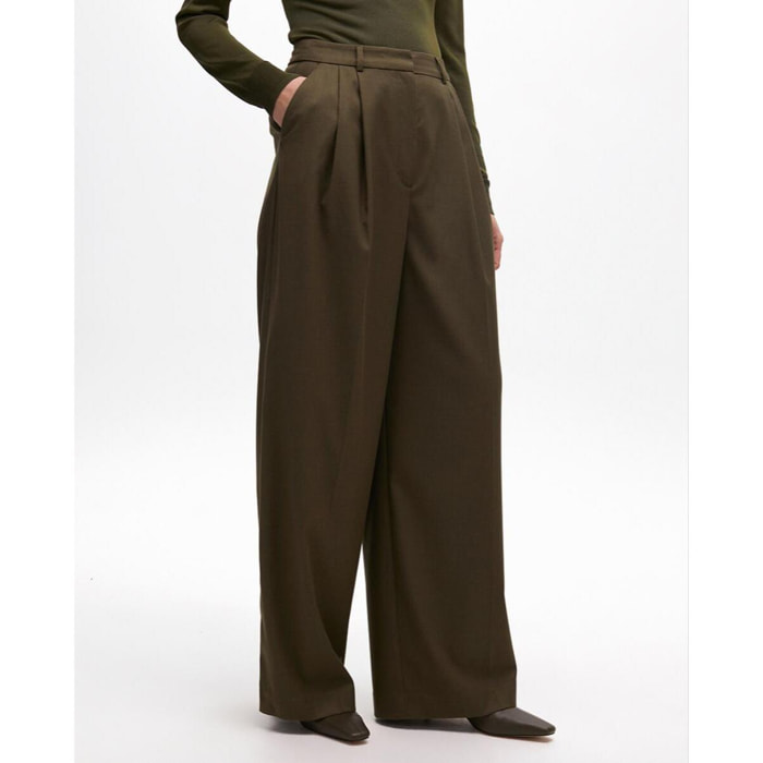 Pantaloni Palazzo da Completo con Pieghe