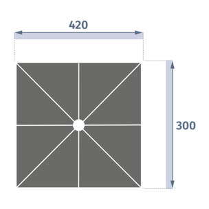 Toile de parasol "Tikeo" platine 4,2x3 m