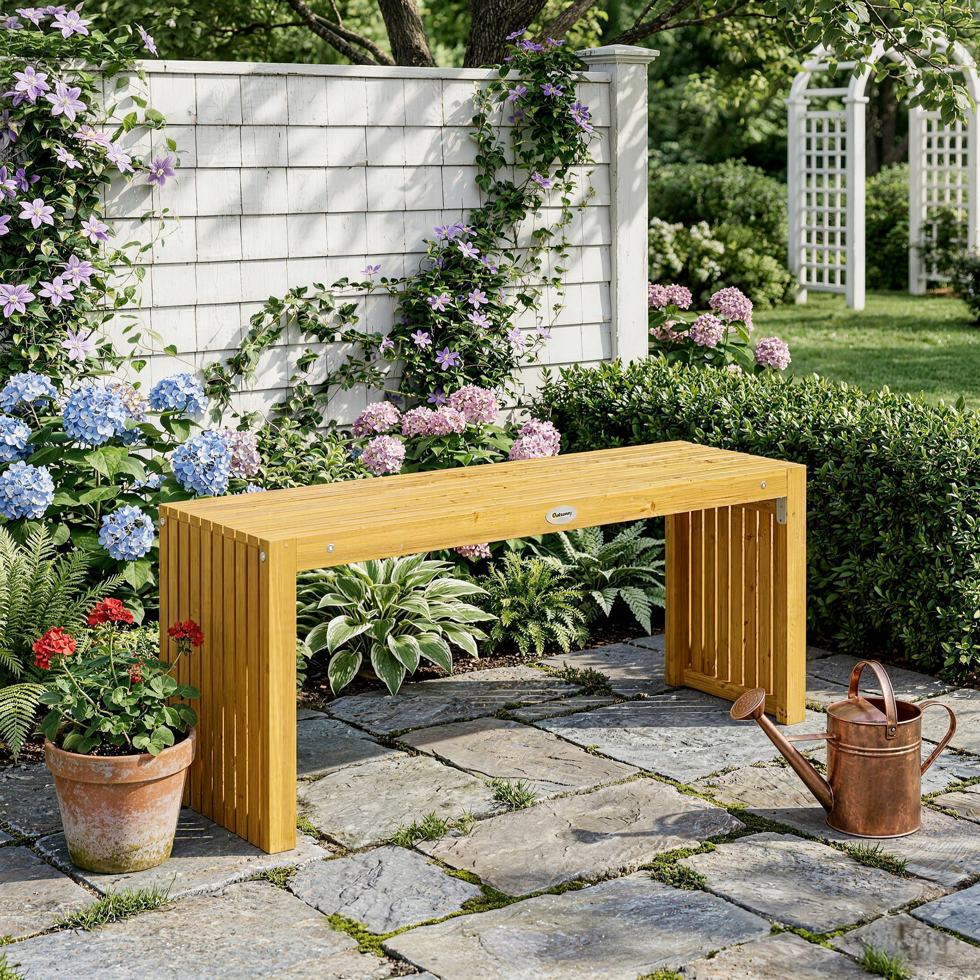 Banc de jardin 2 places bois acacia pré-huilé 240 Kg max.