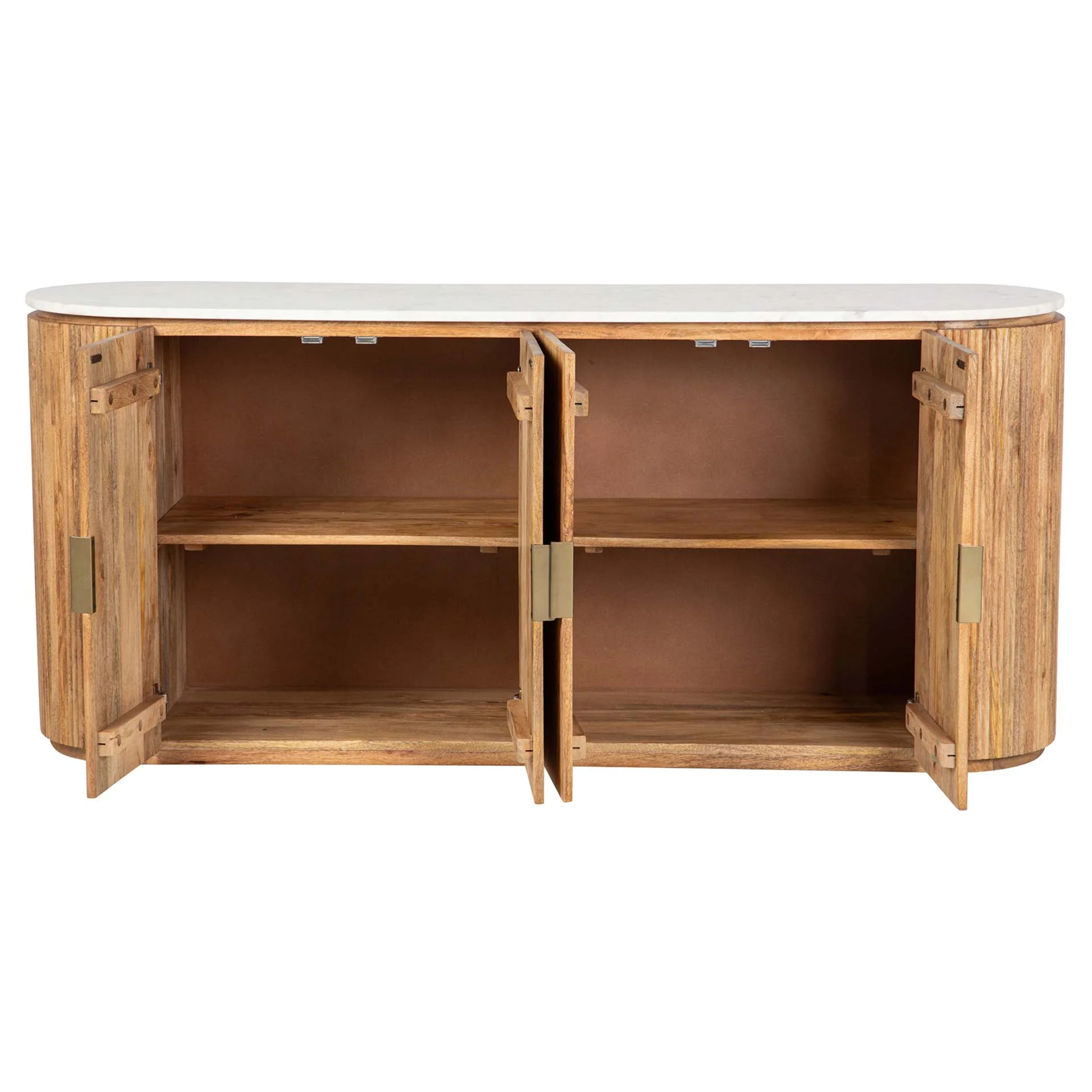 Aparador Madera Mango Marmol Tyla 180x45x80 Cm