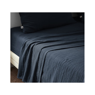 Drap housse 140x190 cm gaze de coton bonnet 30 cm - GAIA