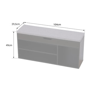 Meuble à chaussures trois casiers avec coffre blanc ALAN