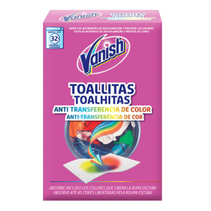 Toallitas antitransferencia de color para la ropa Vanish Gold (2x 32 unidades)