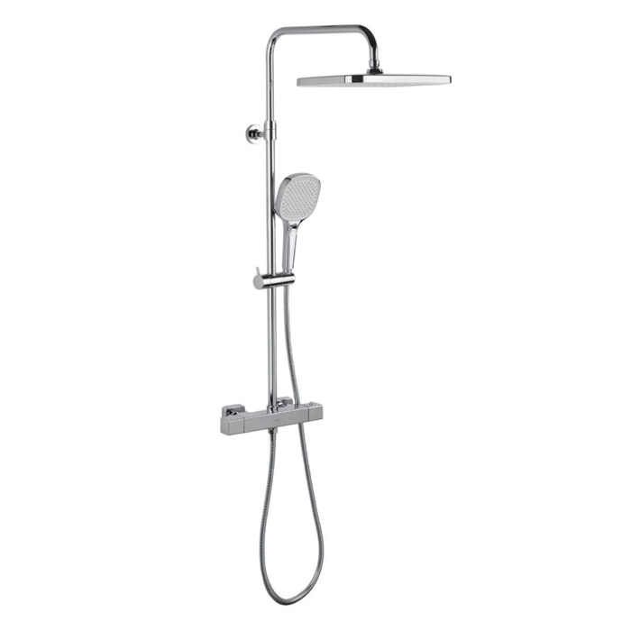 Ensemble de douche mural 3 jets avec mitigeur thermostatique, chrome (SATSSTZ)