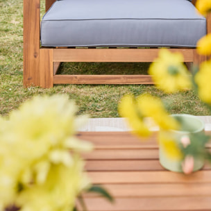 Salon de jardin bois d'acacia 5 places MENDOZA