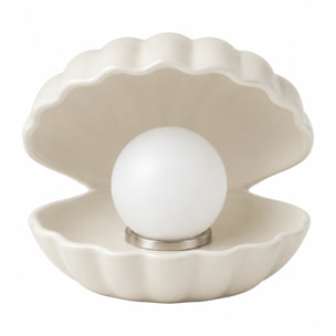 Lampe à poser en céramique blanche - Shell