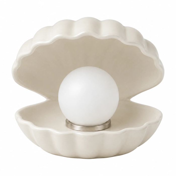 Lampe à poser en céramique blanche - Shell