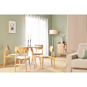 Chaises scandinaves en bois clair et tissu vert céladon (lot de 2) ELION