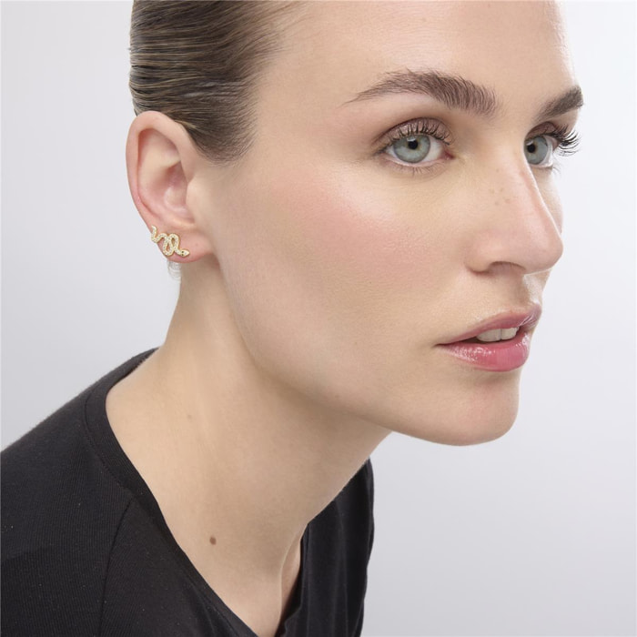 Pendientes acabado oro amarillo de 18k y Circonita Brillante