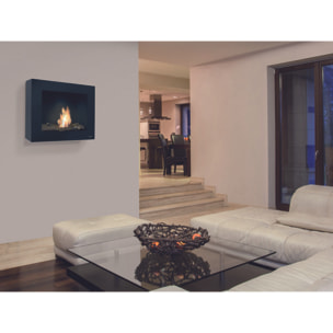 Chimenea de etanol negra con leños decorativos BESTBIO AF-BB PURLINE