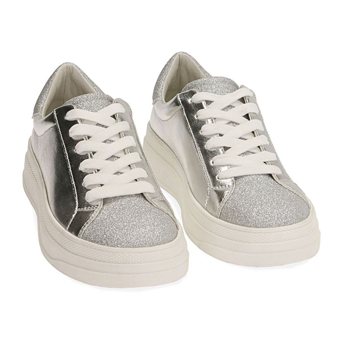Sneakers argento laminato