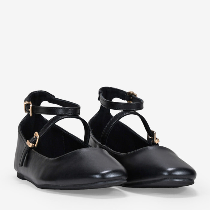 Bailarinas negras con suela plana