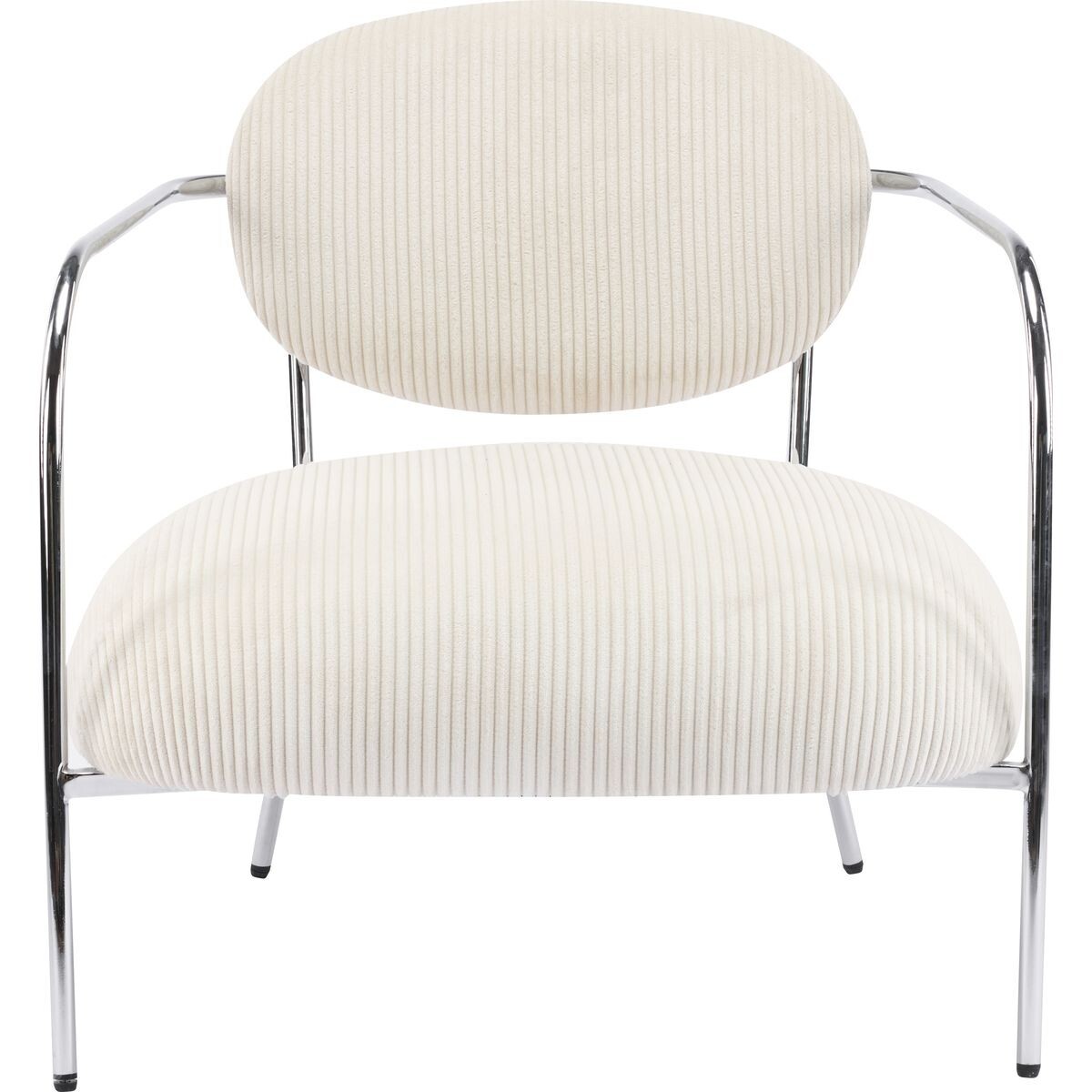 Fauteuil en velours côtelé et piètement chromé - LEON