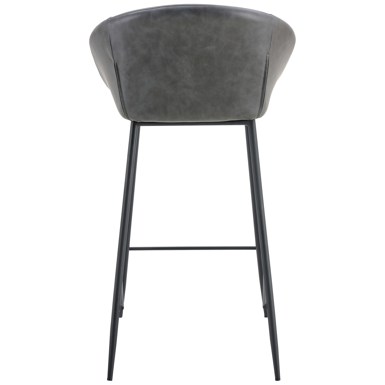 Lot de 2 tabourets de bar en simili gris foncé ACHILLE