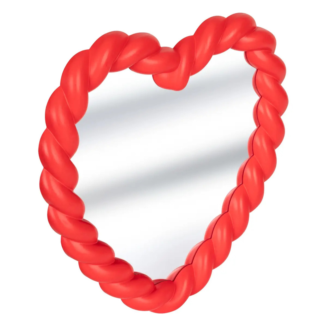 Miroir torsadé cœur Twist rouge h40cm