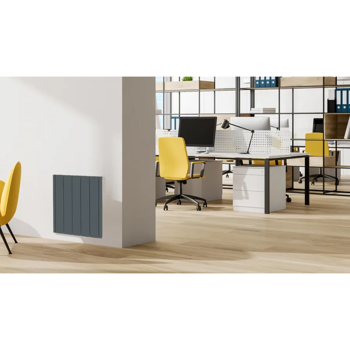 Radiateur Électrique LCD Céramique Gris Anthracite 1000W