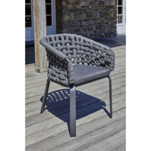 CAMARGUE - Lot de 2 fauteuil de jardin en corde tissée et aluminium