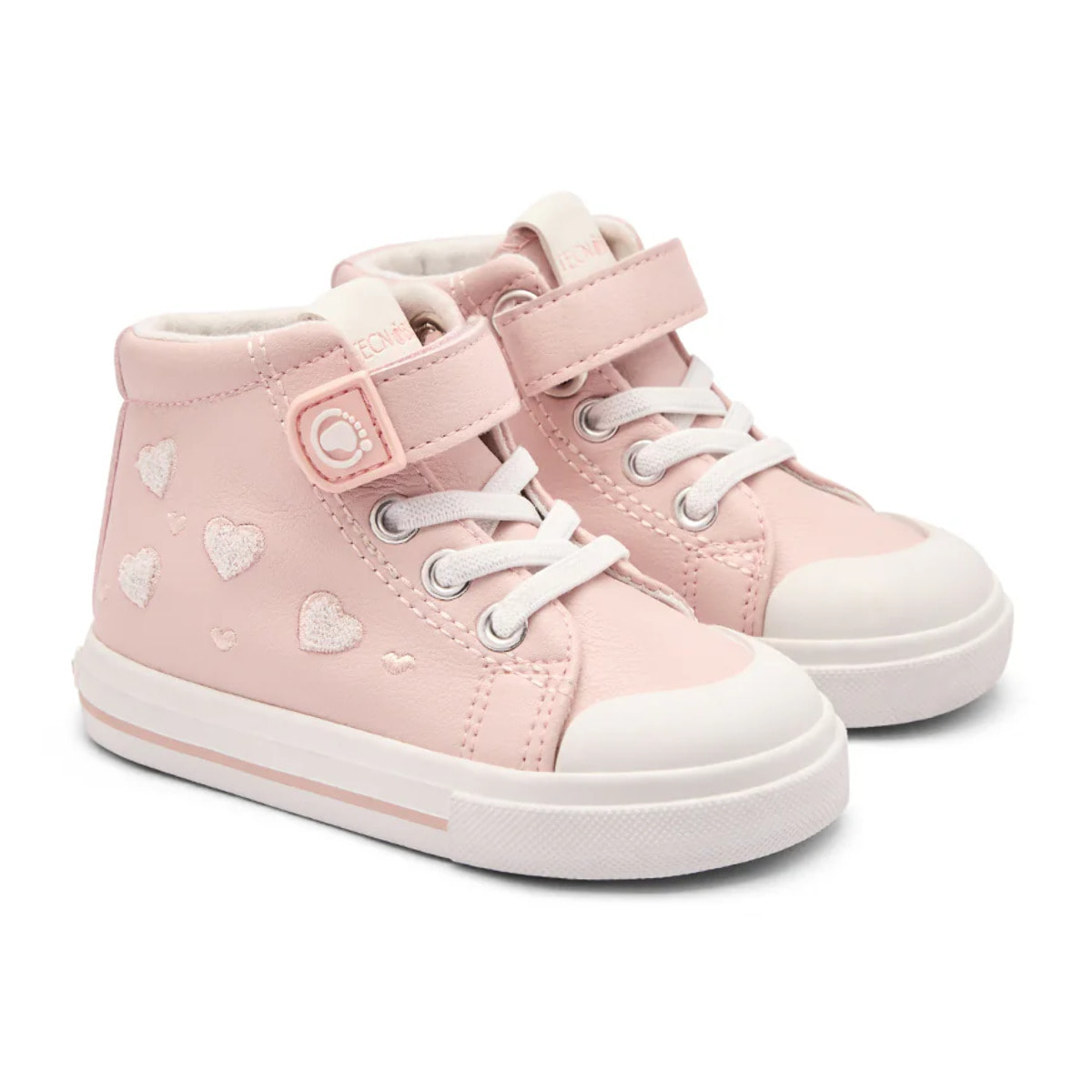 Sneakers alte per neonati con stampa a cuore e design rispettoso