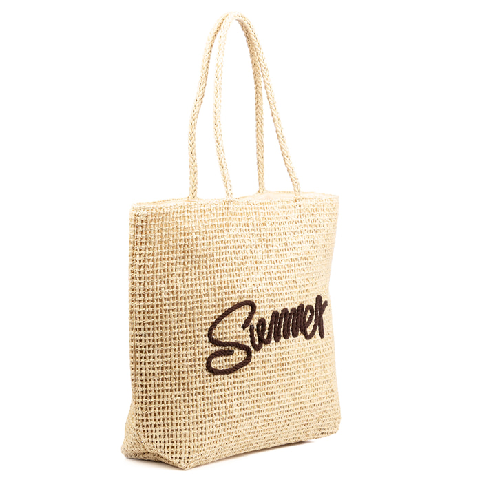 Bergeggi Borsa shopper Donna. Realizzata in carta intrecciata design "Summer"